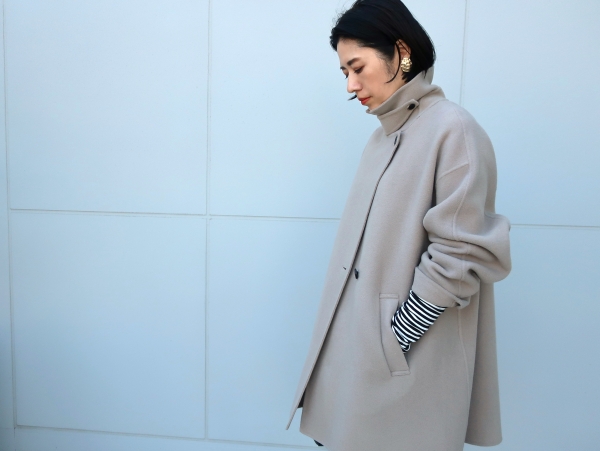 MICA & DEAL Aラインウールリバーコート
