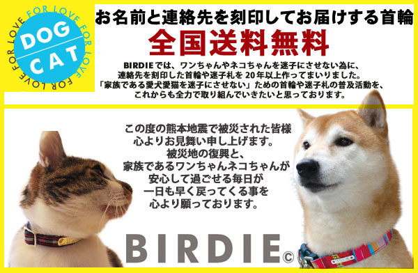 BIRDIE迷子にさせない首輪と迷子札送料