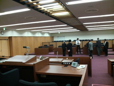 山梨市役所議場(議長席側から)