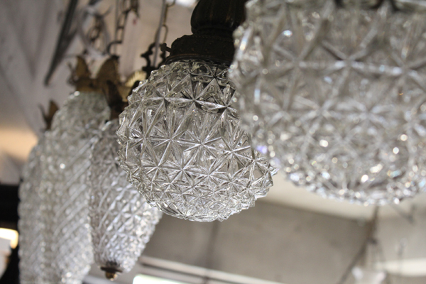 VINTAGE PENDANT LAMP CLEAR GLASS