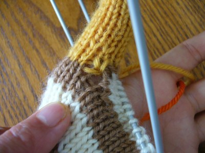 棒針編みの手袋 試し編み たまに編み物 時々 クロッシェ