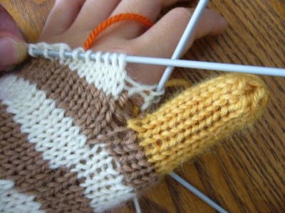 棒針編みの手袋 試し編み たまに編み物 時々 クロッシェ
