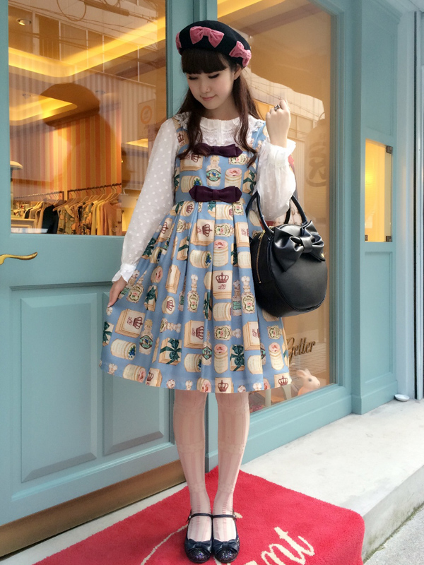 ♡Leur Getter♡Cat Candy シフォンフリル付キャミワンピース｜ひざ丈 