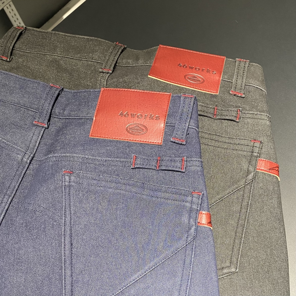 クシタニ K-1373W 46worksストレッチウインドカットデニム 31 新作入荷】K-1373W 46works ストレッチウインドカットデニム
