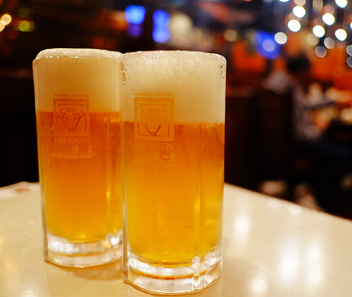 帯広平和園で地ビール