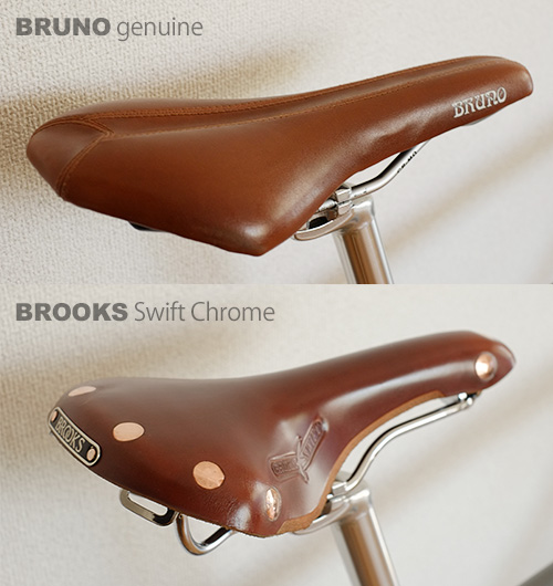 BRUNO純正シートとBROOKS Swift Chrome/斜め後