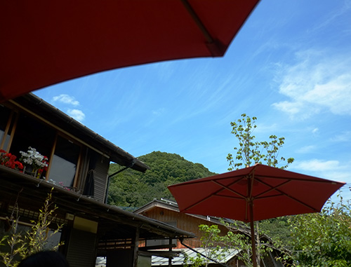 『ビラパワ』ガーデンから見た青空