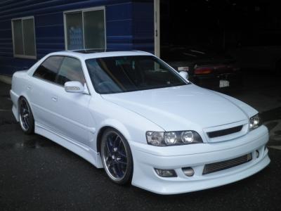 ホワイト スポイラー ライト付き　JZX100 純正　パールホワイト JZX100 マーク2 TRAUM フロントバンパースポイラー Type-2 塗装