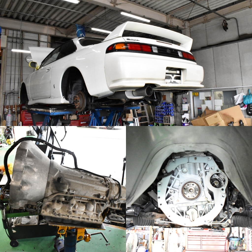 s14シルビアのオートマをマニュアルトランスミッションに載せ替え開始
