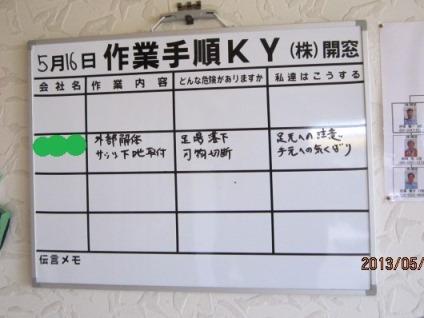 リフォーム現場 作業KY.JPG