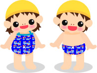 スイミング園児のイラスト