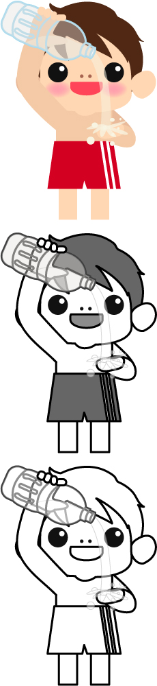 ペットボトルと男の子