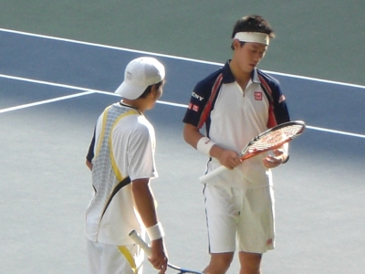 錦織圭選手、伊藤竜馬選手のダブルス