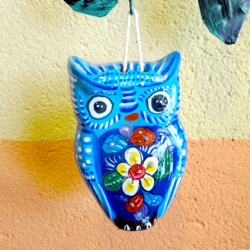 メキシコのフクロウの陶器壁飾り
