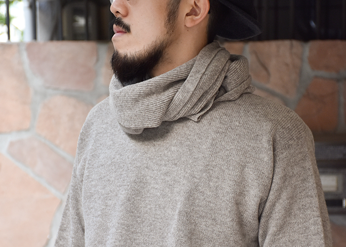 KAPTAIN SUNSHINE / Black Melino Scarf Neck Seemless P/O Sweater