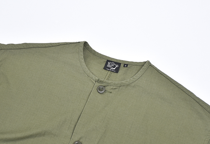 orSlow （オアスロウ） ノーカラージャケット サイズ2 オリーブ orSlow（オアスロウ）の「orSlow × fennica / 別注 Railroad