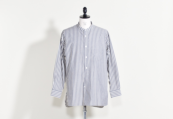 未使用/ULTERIOR アルテリア/和紙ストライプ ブルゾン ULTERIOR(アルテリア) / OVERLAID BAND COLLAR SHIRT/ロンドン