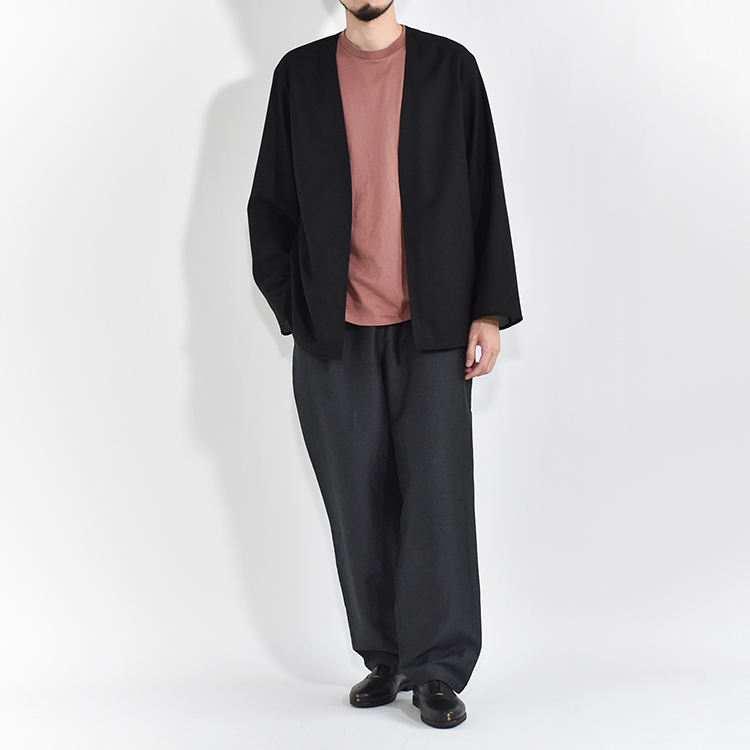 RECYCLE POLYESTER WOOL MESH セットアップ SIDE PIPING EASY PANTS
