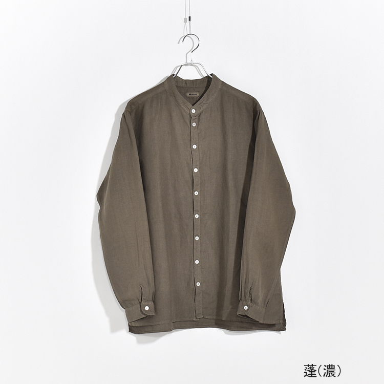 mittan ロングシャツ　カーディガン　ジャケット　草木染 MITTAN OCガラ紡ロングジャケット（草木染）［胡桃］ - Maiden
