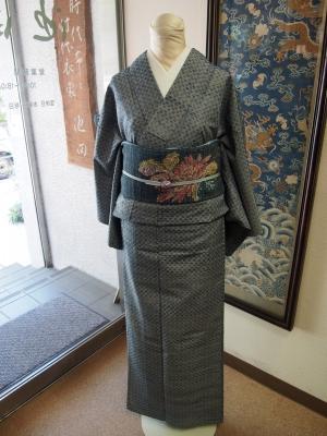 紬 着物 ×帯 時代布 紬 着物 ×帯 時代布