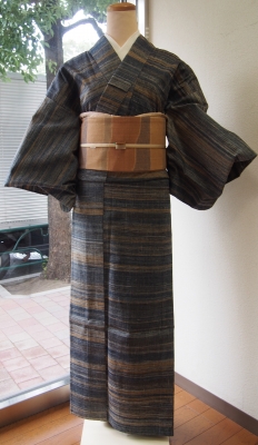 紬 着物 ×帯 時代布 紬 着物 ×帯 時代布
