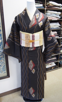 大島紬に裂き織の帯 | 時代布池田ブログ