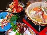 伊勢海老なべ サラダ 焼き 造り