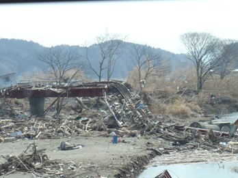 被災した線路