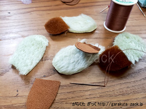腕の縫製の写真
