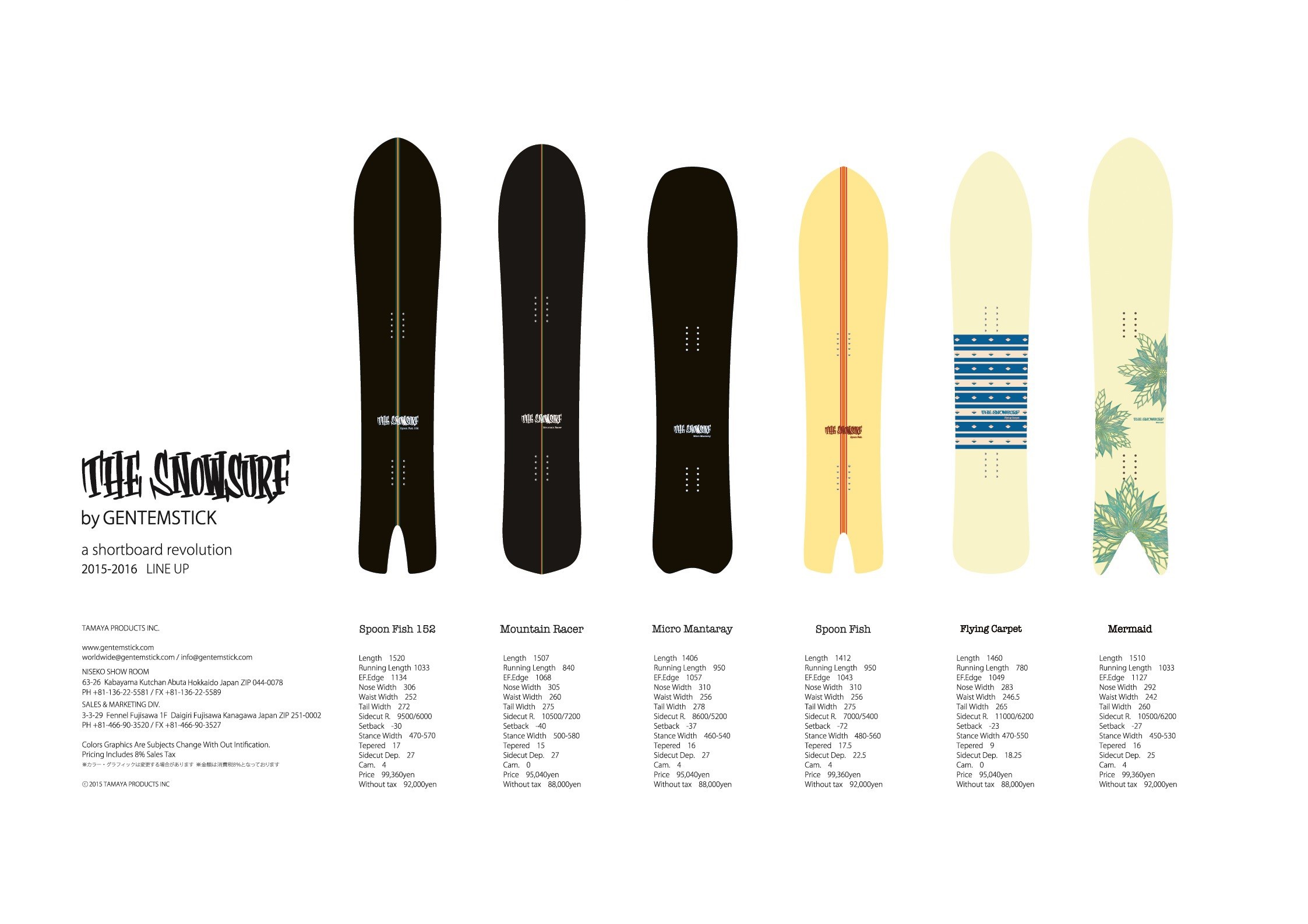 15-16 GENTEMSTICK / TTSS / THE SNOWSURF ラインナップ発表