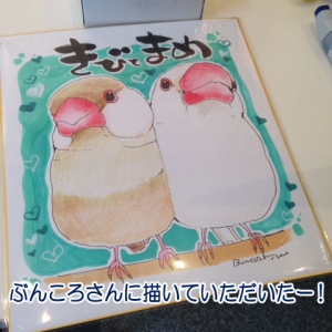 まめきび似顔絵描いてもらいました!