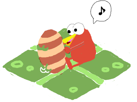 バブー食事中