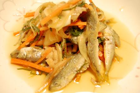 豆アジの南蛮漬け