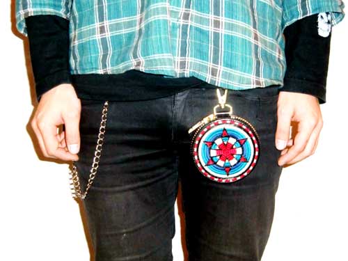 更新0105□【black means x fuudobrain】Embroidely Circle Pouch