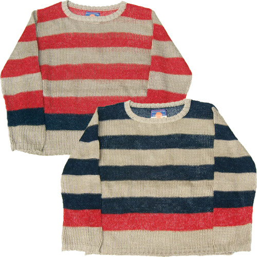 更新0419□【blackmeans】LINEN素材 KNIT BORDER SWEATER□販売告知 