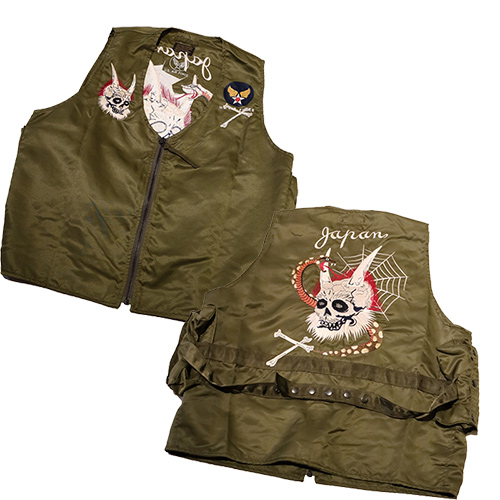 更新0427□【blackmeans 】skull & snake 刺繍ラジオベスト□out