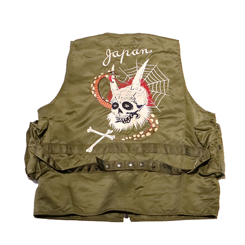更新0427□【blackmeans 】skull & snake 刺繍ラジオベスト□out