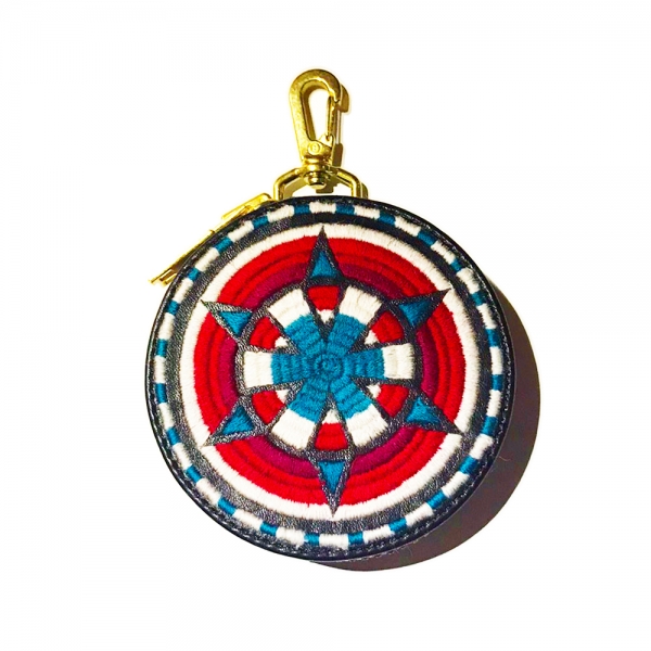 blackmeans Embroidery Circle Pouch Black 【公式通販】