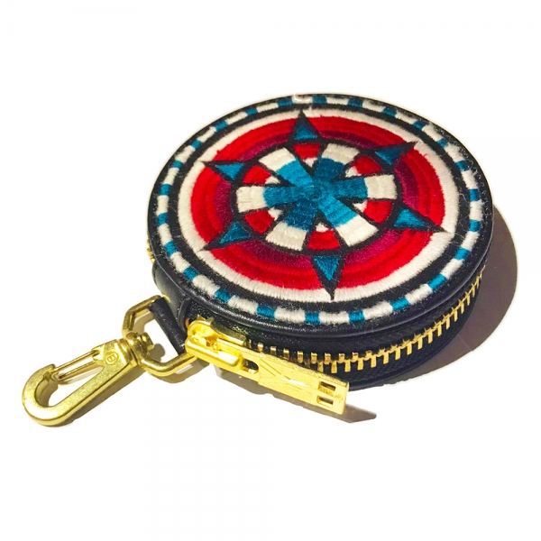 更新1215□【blackmeans】EMBROIDERY CIRCLE POUCH/PURSE□in