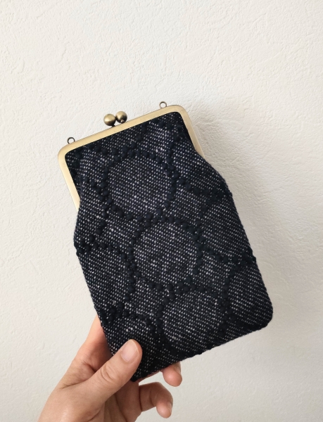 13㎝角型がま口通帳ケースと10センチマチなしスマホショルダー