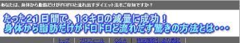 21日で13キロやせた!身体から脂肪だけがドロドロ流れ出す!体質改造ゴールデンルールダイエット