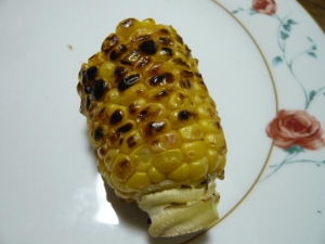 焼きあがったコーン