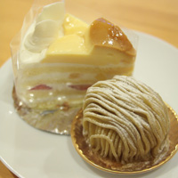 プリンケーキと中津川モンブラン