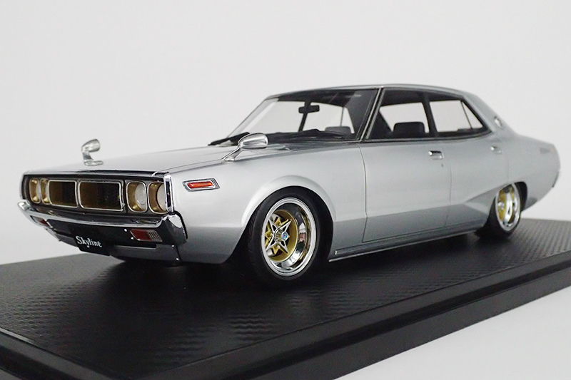 IG1980 1/18 Skyline2000GT-X (GC110) ヨンメリ 1/18 Ignition Model Nissan Skyline 2000 GT-X (GC110) Blue Metallic