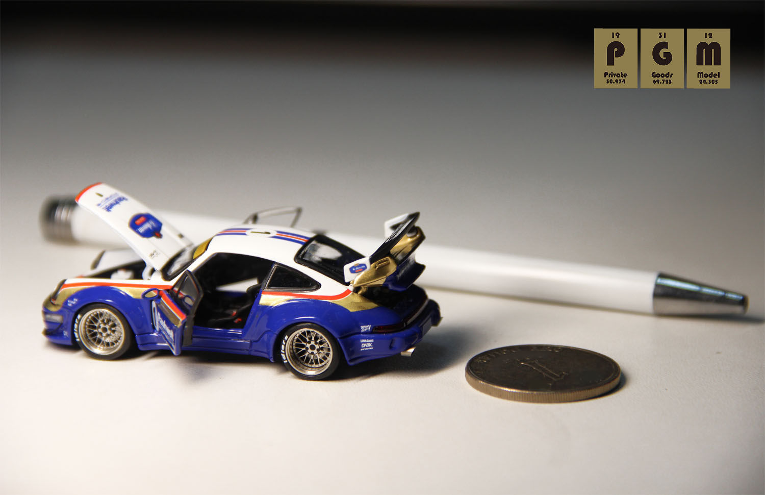 特販オンライン PGM 1/64 ポルシェRWB 964 ロスマンズ #1 フル開閉機能