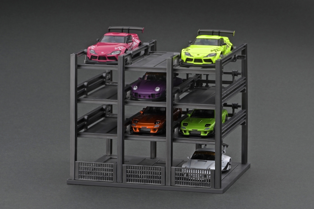 駐車場　組み立て式 1:64 告知：1/64 WEB限定「立体駐車場 組立キット 車両1台付き」第3弾。4/11