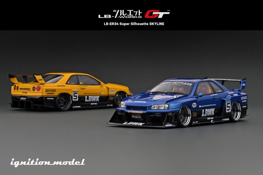 IG  1/18  LB-ER34 スーパーシルエット(エンジン付き)