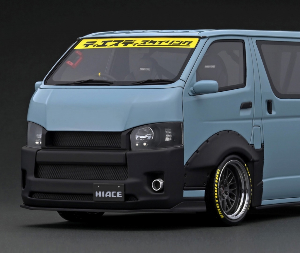 イグニッションモデル1/18 TSDWORKS ハイエース IG2802 1/18 T・S・D WORKS HIACE Matte Gray With Roof Rack