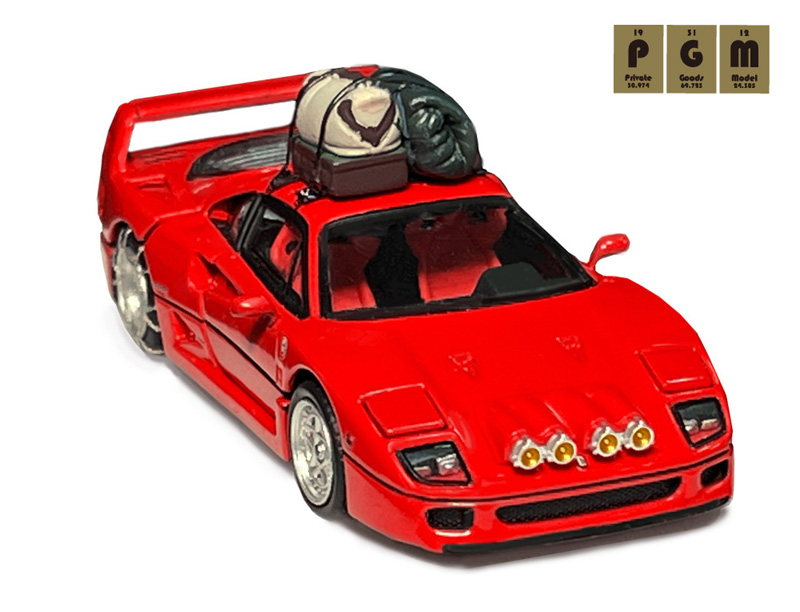 PGM フェラーリ F40 1/64 全開閉モデル 雪山仕様 1/64 PGM Ferrari F40 Red Full Open Regular Christmas Winter PGM