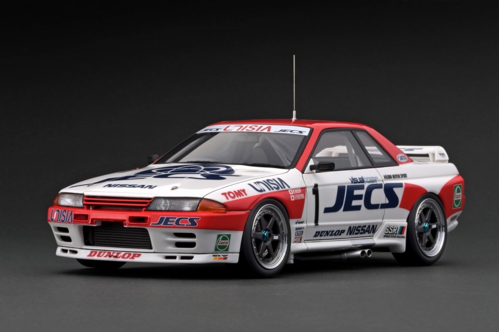 絶版完売イグニッションモデルUNISIAJECSスカイライン 予告：1/18フィギュア付 WEB限定モデル「JECS SKYLINE (#1) 1992